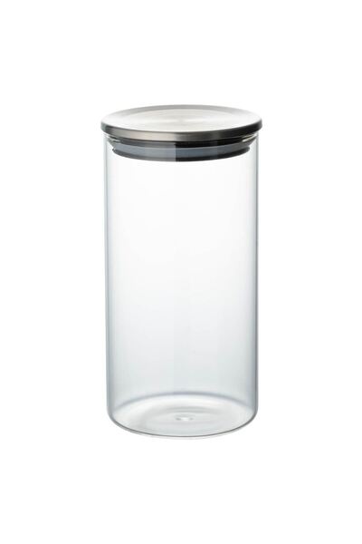 OEM Fireproof Clear Glass Storage Jar with Metal Lid 750ml