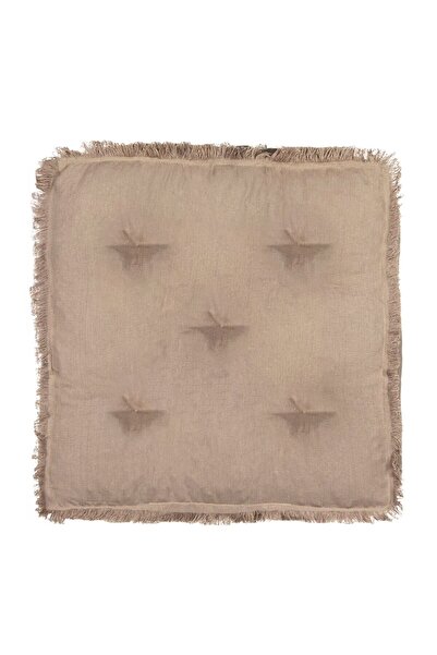 OEM Brown Cotton Floor Cushion with Fringes 60x60cm