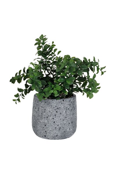 OEM Decorative Gray Cement Pot with Green Artificial Plant Ø13x30cm