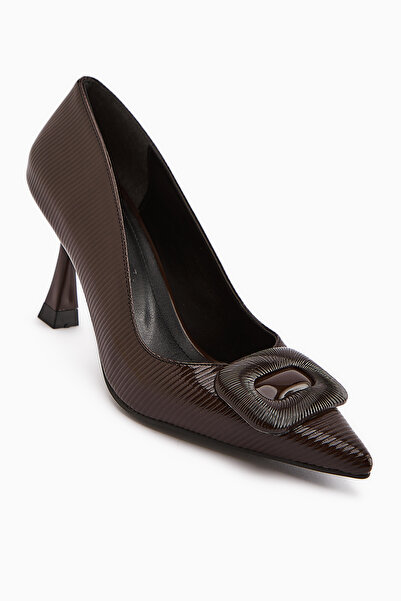 Limoya Hiam Brown Buckle Women's Heeled Shoes