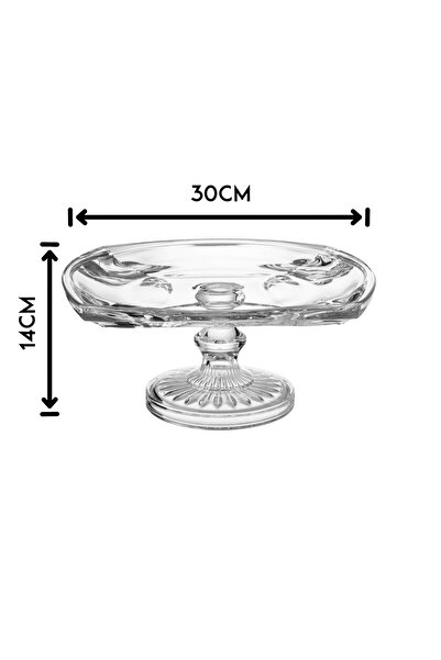 delı glassware ✨ Luxury glass serving platter - a touch of elegance on every table with a diameter of 30 cm and a height of 14 cm,