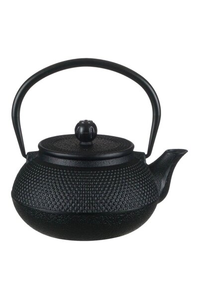 OEM Black Cast Iron Kettle with Dots Embossed Pattern 600ml