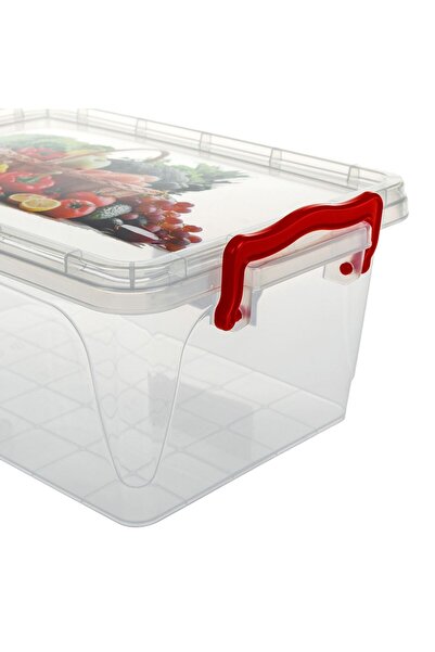 OEM Transparent Plastic Food Casserole Red Handles 5l