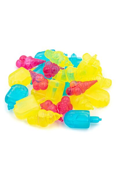 OEM Set of Reusable Ice Cubes with Ice Cream Pattern in Different Colors - 24pcs