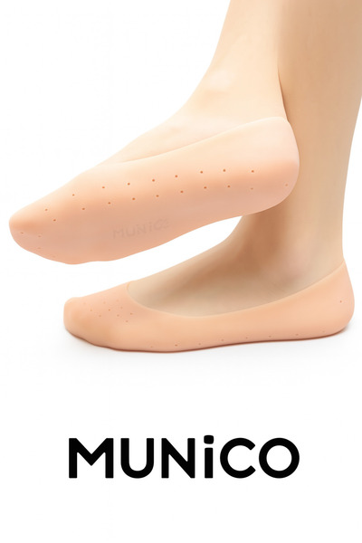 Munico 2 Çift Medical Silikon Ayak Patiği Çatlak Önleyici, Konforlu ve Rahatl...