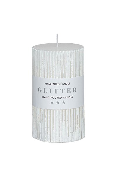 OEM Pillar Candle White Brushed Ø7x12cm