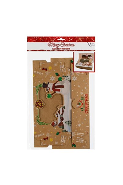 OEM Kraft Christmas Candy Boxes with Picture & Window 22x15x7cm - 2pcs
