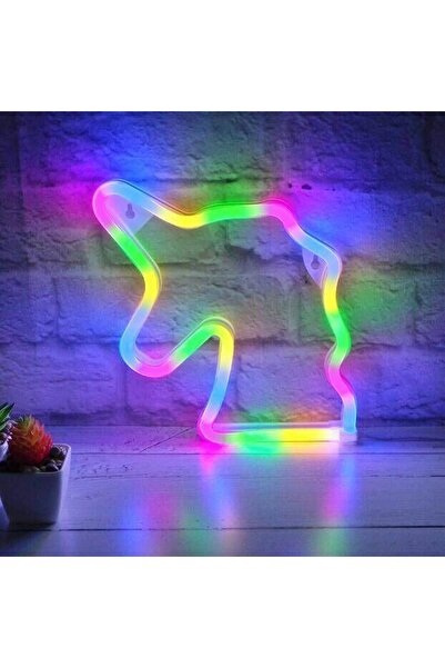 OEM Neon Unicorn Multicolor LED lamp with USB 22x22cm