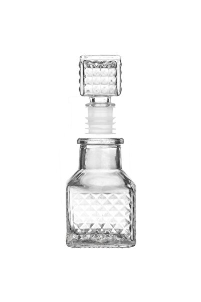 OEM Square Transparent Bottle with Embossed Pattern for Liquor 50ml