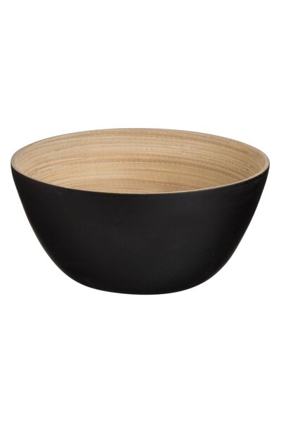 OEM Black & Natural Bamboo Bowl 650ml