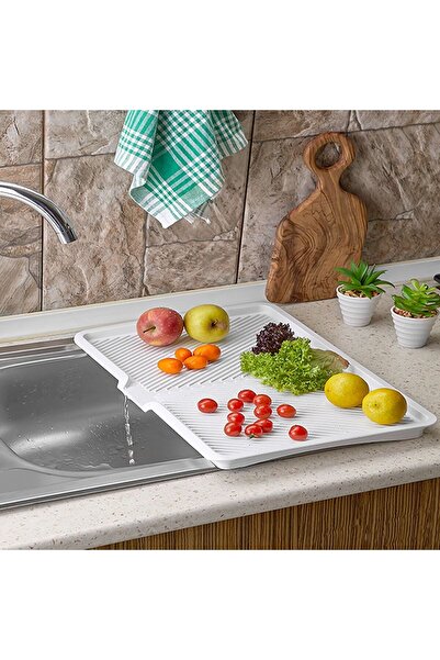 OEM White Plastic Drying Rack with Stripes 45x31x3cm.