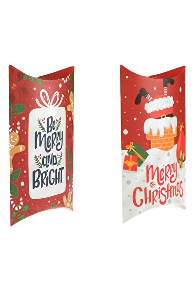 OEM Burgundy Paper Candy Boxes with Christmas Patterns 29x16x5cm - 2pcs