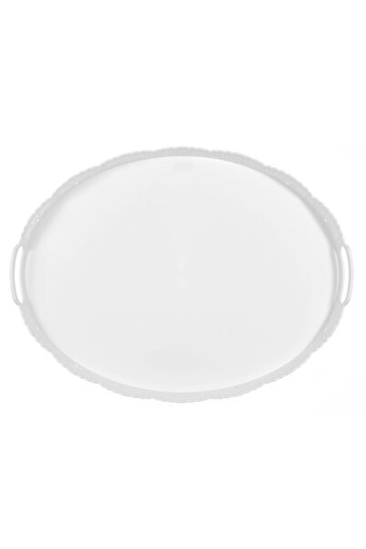 OEM White Lace Pattern Serving Tray 50x37cm