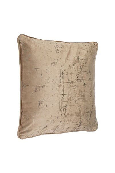 OEM Beige Velvet Winter Decorative Pillow with Gold Silver Foil Pattern 45x45cm