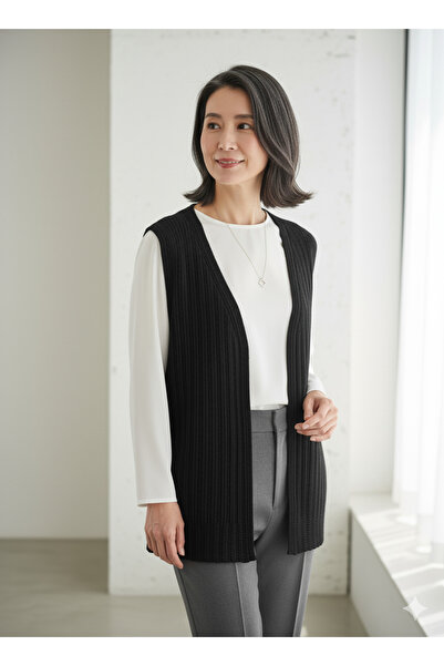 Mutlu City Women's Middle-Aged and Older Women's Hair Braided Fit Fit Knitwear Knitted Mother Vest 1178