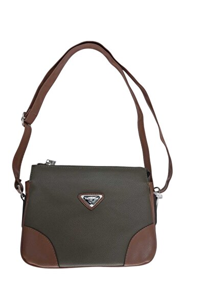 Sanmorris 3 Bölmeli Haki Mat Ayarlanabilir Çapraz Askılı Suni Deri Omuz Çantası