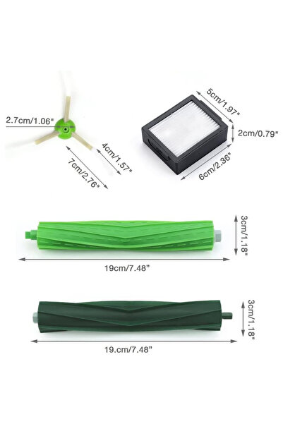 RotRever Σετ αντικατάστασης πλαϊνής βούρτσας για iRobot Roomba E & I series i7+ i3+ i4+i6+i8+ j7+/Plus,E5 E6 E7-3 τεμάχια