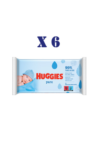 Huggies x 6 Pure 56 Wet Wipes