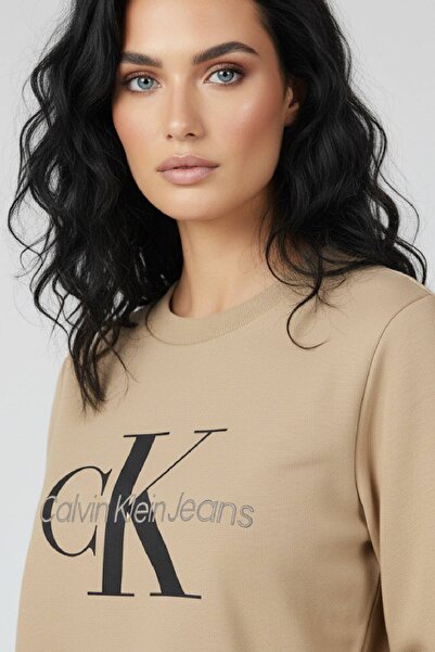 Calvin Klein Jeans Women Ck Logo Detailed 100% Cotton Sweatshirt Zw0Zw02712Pf2
