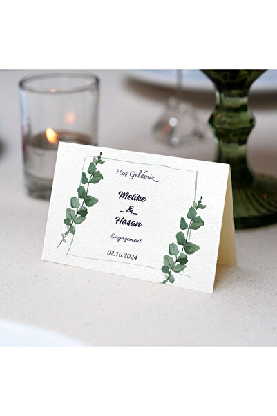 izmirdenet 10 Adet Davetiye , Düğün Nişan Davet Masa Kartı, Hoşgediniz Kartı