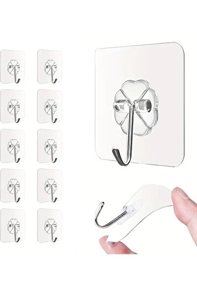 Hope عبوة من 20 خطافًا لاصقًا ذاتيًا شديد التحمل - أقصى وزن 33 رطلاً، شفاف، م...