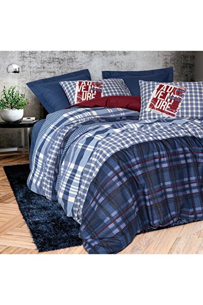 Talis Lenjerie de Pat Dublu Roger Bleumarin, Bumbac 100%