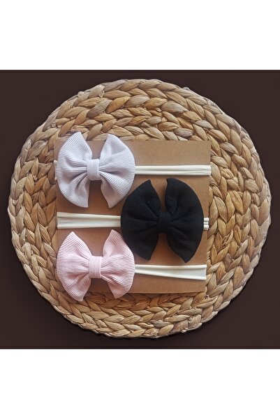 Panowill Design Baby Girl Big Bow Hair Band Set - Lilac-Black-Pink