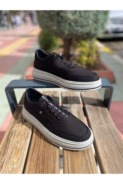 Pierre Cardin Men's Genuine Leather Casual Daily Shoes 90117 Black Nubuck