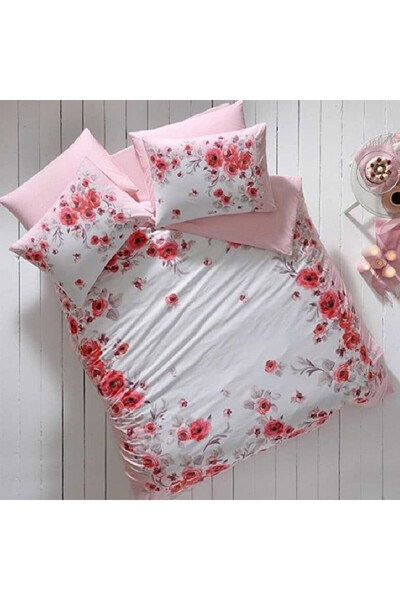 OEM Lenjerie de Pat cu elastic Shini Roz, 160x200 (Bumbac 100%)