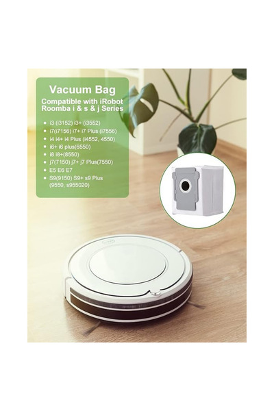 RotRever Σετ αντικατάστασης σακούλας σκόνης για iRobot Roomba E & İ series i7+ i3+ i4+i6+i8+ j7+/Plus,E5 E6 E7-3 τεμάχια