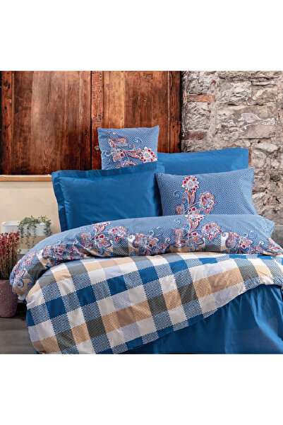 Talis Lenjerie de Pat Dublu Family Galano Bleumarin, cu 2 cearsafuri de Pilot...