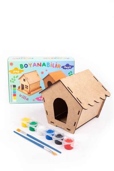 Rovexa لعبة خشبية تعليمية، مجموعة تلوين بيت الطيور والمنزل، بيت تلوين خشبي، ل...