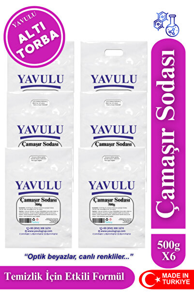 yavulu Ultra Beyazlatıcı Optik Etkili Çamaşır Sodası 500g 6Torba 3000g