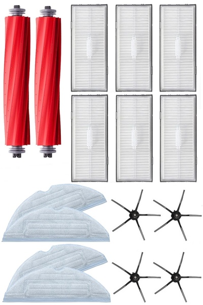 Rovexa Συμβατό με Roborock S7/S7 Plus 6-Month Life Kit με μαύρη πλαϊνή βούρτσα