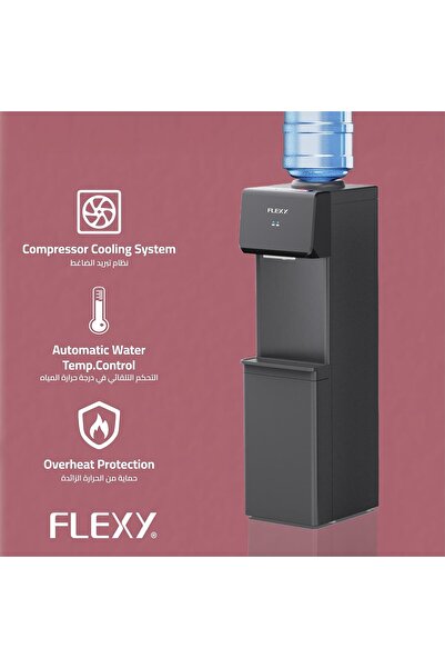 flexy ® Top Loading Water Dispenser – 3 Push Taps (Hot, Cold & Normal), German Tech, SS Tank, Stor