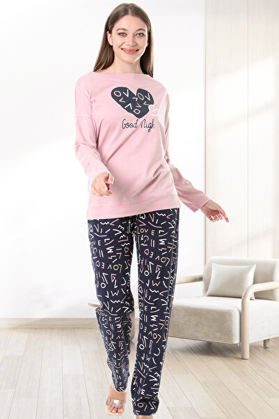 Bella Linda Set de pijamale pentru femei cu mânecă lungă din bumbac