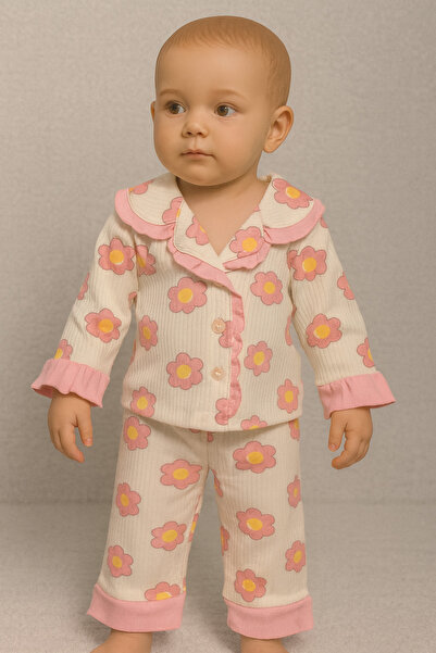 SANTRALBEBE طقم أزرار أمامية للفتيات الصغيرات