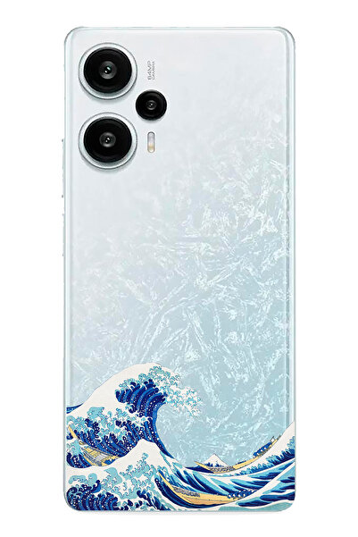 TechTree حافظة سيليكون مطبوعة بتصميم موجة كاناغاوا أوكاي نامي أورا متوافقة مع...