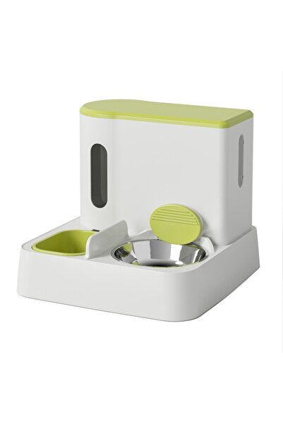 DEKOHOP Kedi Köpek Mama Ve Su Kabı Paslanmaz Çelik Kase Otomatik Su Denge Akı...