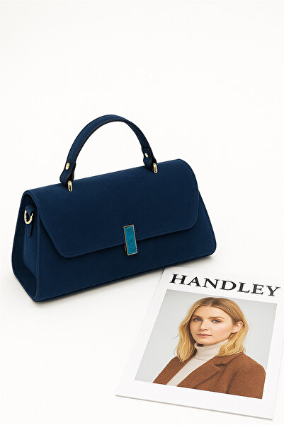 Handley Lüks Süet Kutu Model Çapraz ve El Omuz Çantası