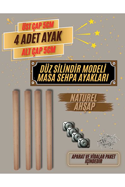 yılmaz ahşap Cylinder Model Table & Side Table Legs