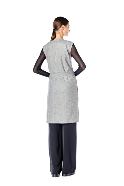 RVL Gray fabric vest with sequin pockets