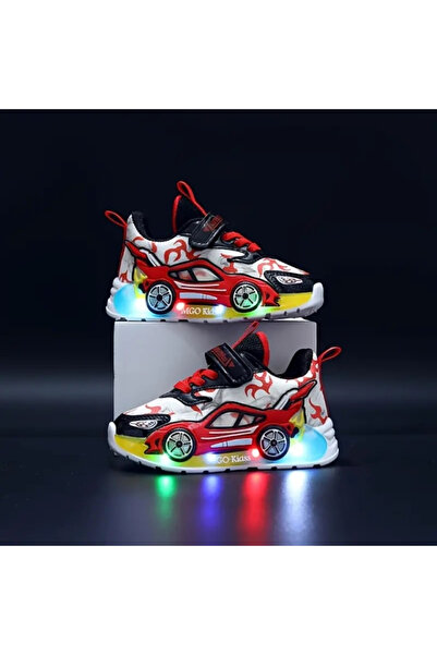 Bebelul Sneakers with lights for boys - Red car