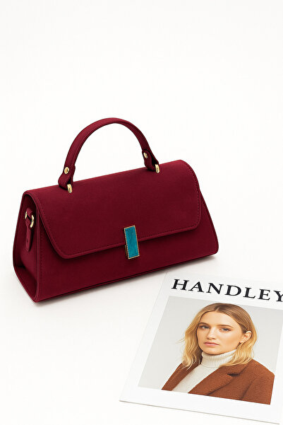 Handley Lüks Süet Kutu Model Çapraz ve El Omuz Çantası