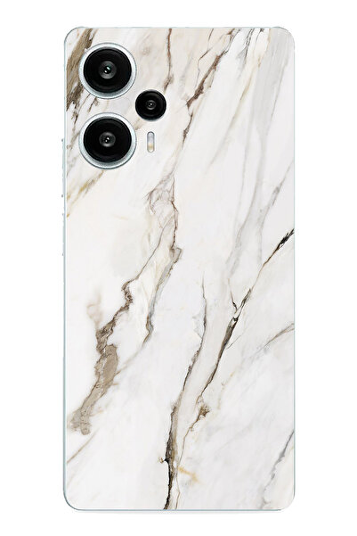 TechTree حافظة سيليكون مطبوعة بالرخام الأبيض المتوافقة مع POCO F5