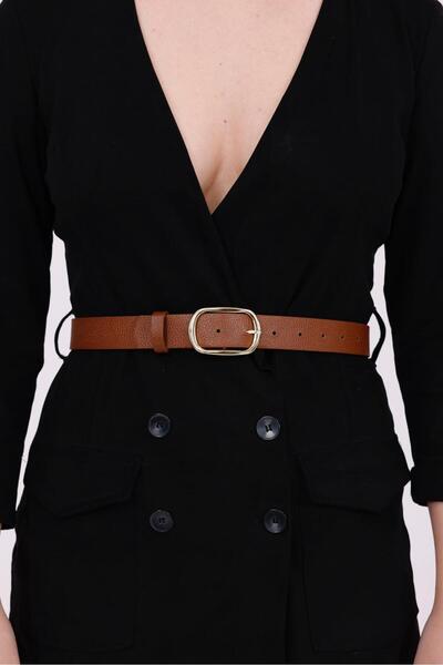 MODAM HİFA Oval Buckle Women's Belt Dress Belt Waist Belt Shirt Belt Trouser Belt