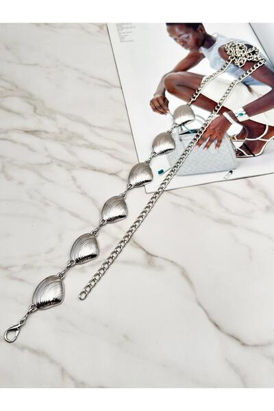 Desre Moda Curea cu lanț cu model de scoici de mare Curea pentru femei Curea pentru rochie Curea pentru cămașă Curea pentru talie Curea pentru haină