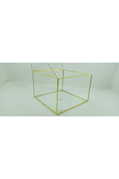 YİLDİZDESİNG 30cmx30cmx30cm pirinç cam kutu. Damat bohçası, masa düzenleyici