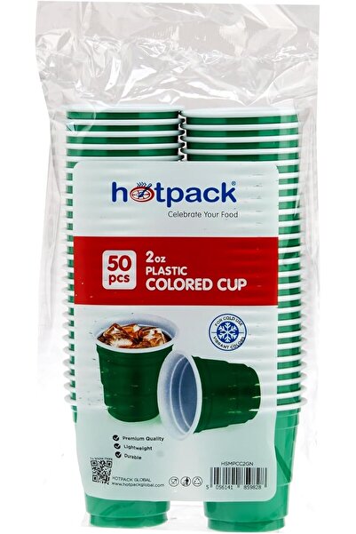 Hotpack Green Plastic Cups, 2 oz, Durable Disposable Tasting Cups for Samples and Condiments