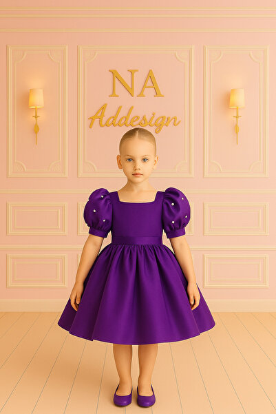 NA ADDESIGN Premium Satin Pearl Detailed Puffy Princess Dress – Available in ...